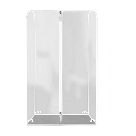 Oalirro Clear Garment Rack Cover with Zipper - Dustproof & Waterproof Plastic Clothing Storage Protector for Home Closets & Wardrobes, Transparent & Reusable, Fits 24/35/39in Racks