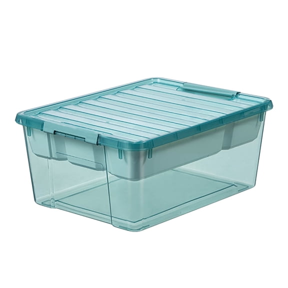 Matoen Clear Storage Box, BPA-Free Plastic Stackable Bin with Lid, Containers to Organize Toys and Closet Shelves, Classroom Organization Teacher Tools, Game Toys Storage