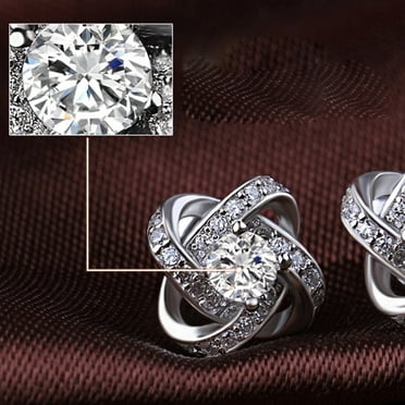 Oalirro Clip On Earrings for Women Non Pierced Sliver Cute Earrings Crystal Earrings Floral Fashion Diamond Earrings Hypoallergenic Gift