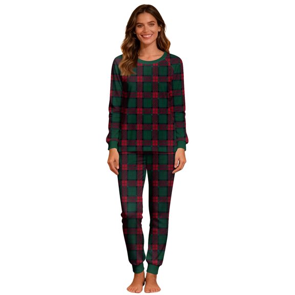 Oalirro Comfy Pajamas for Women Set Christmas Pajamas for Women Long Sleeve Pajama Shirt And Pants Lounge Set Casual Loose Loungewear Home Wear