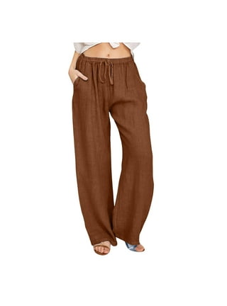 xkwyshop Women Yoga Dress Pants Stretchy Work Pants Straightleg Office  Slacks with Pockets for Business Casual Petite Brown 