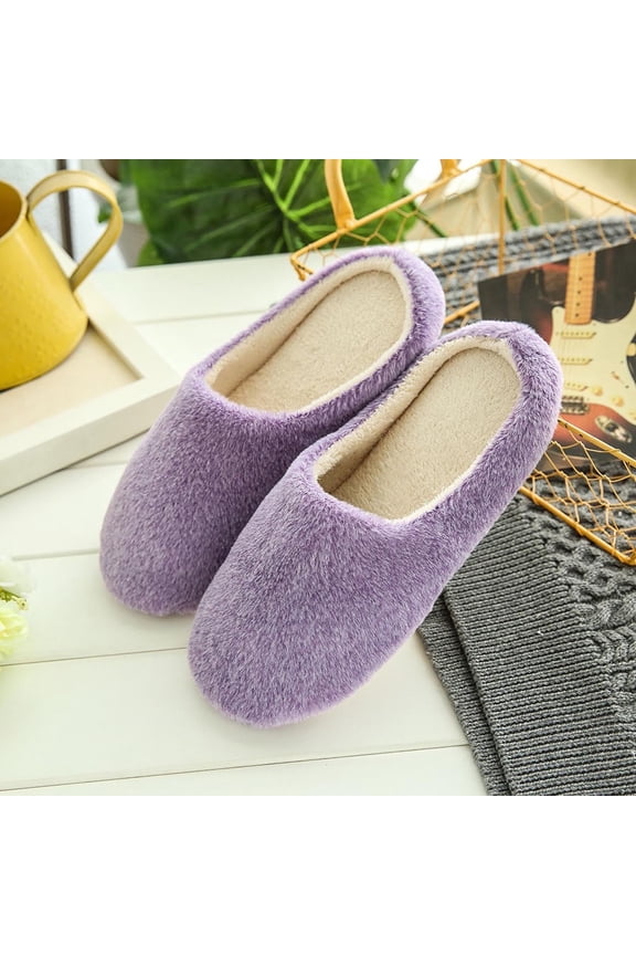 Warm Knit House Slippers for Women Comfy Fleece Lined Winter Slippers with Memory Foam and Indoor Outdoor Soles