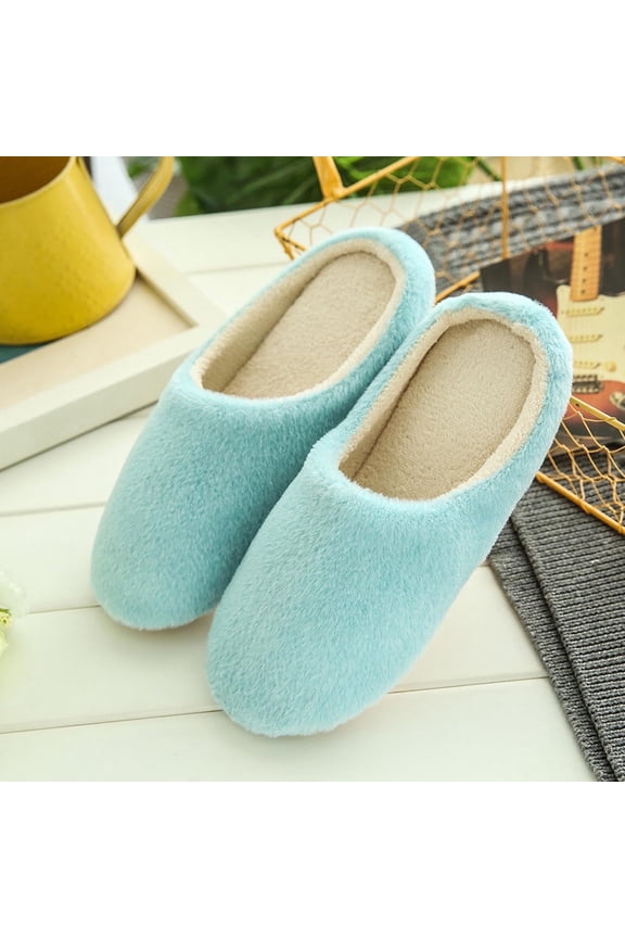 Warm Knit House Slippers for Women Comfy Fleece Lined Winter Slippers with Memory Foam and Indoor Outdoor Soles