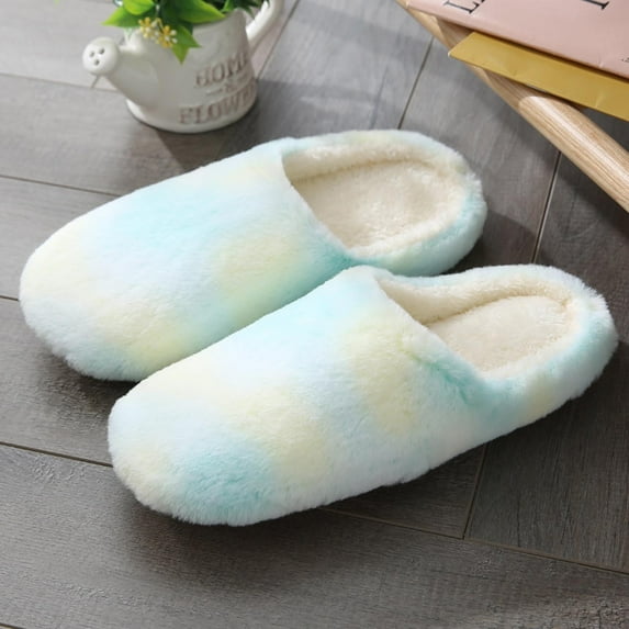 Oalirro Warm Knit House Slippers for Women Comfy Fleece Lined Winter Slippers with Memory Foam and Indoor Outdoor Soles