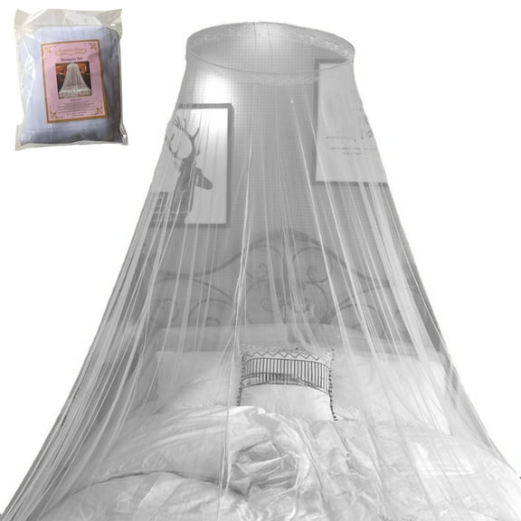 Oalirro Encrypted Dome Mosquito Net for 4.9-5.9ft Beds, Easy Ceiling & Floor Installation, Breathable Mesh, Includes Retaining Ring, Compact & Space-Saving Design