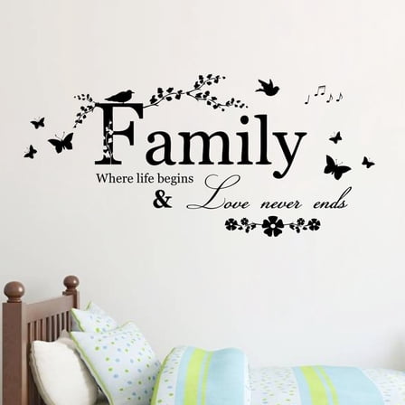 Oalirro Family Letter Quote Wall Stickers - Removable Decal Art Mural for Home Decor (Easy to Apply & Remove, Perfect for Living Room, Bedroom & Office Walls)