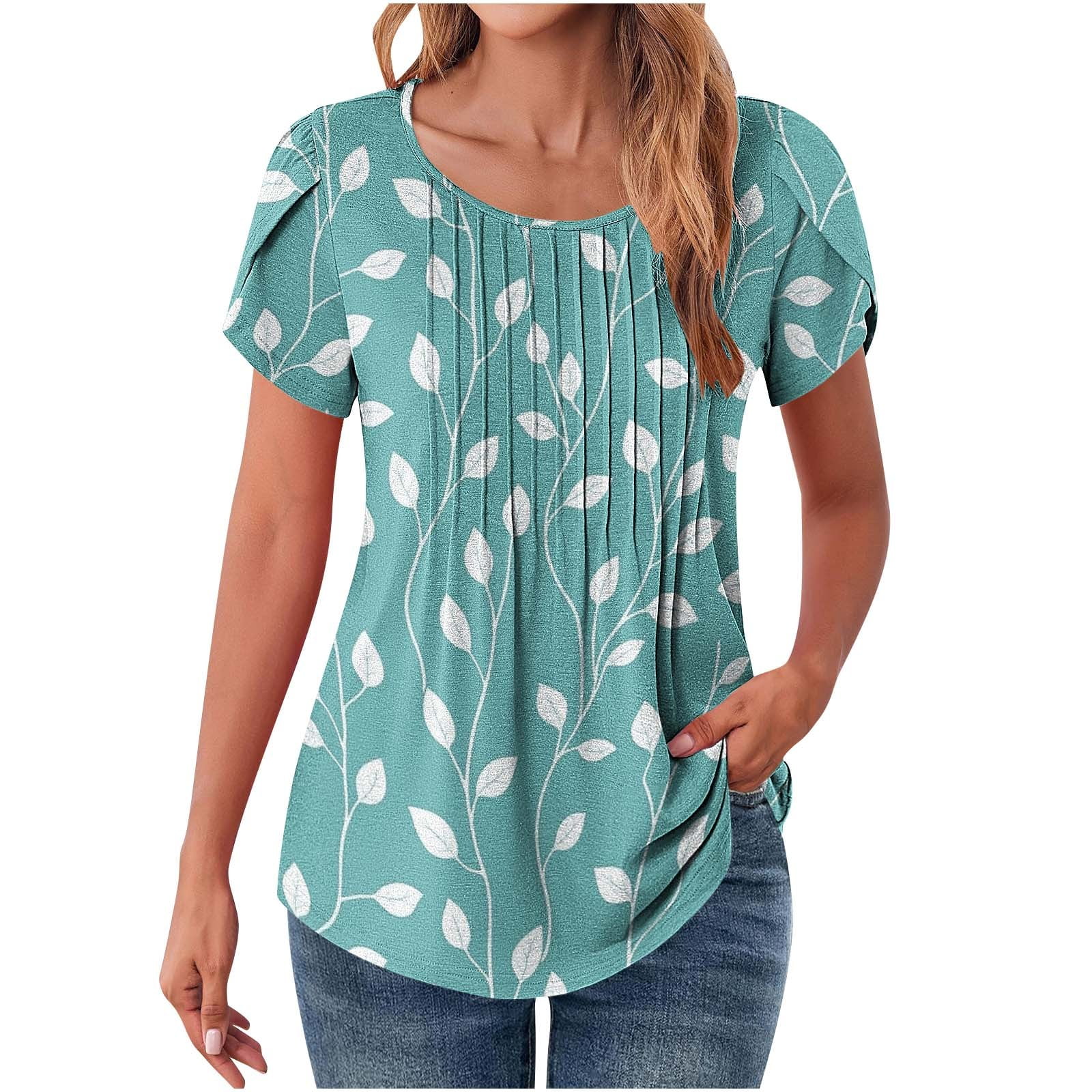 Xyxonk Plus Size T Shirts For Women Dressy Casual Going Out Tees Short Sleeve Crew Neck Basic Solid Color Blouses Spring Summer Trendy Tunics Light Purple 4x