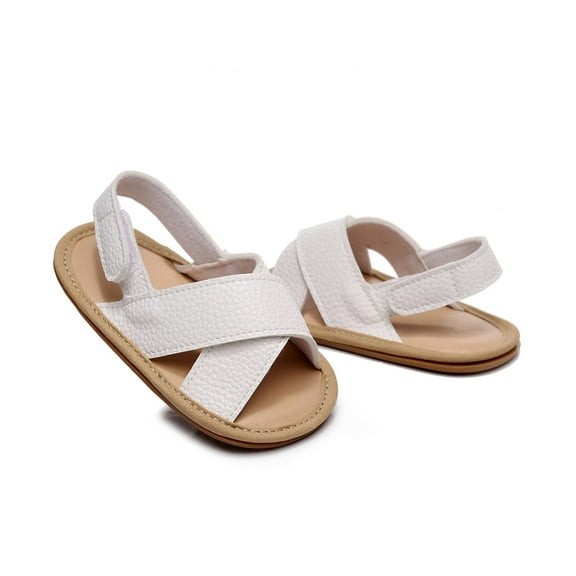 Oalirro Footbed Sandals Toddler Kids Baby Girl Flower Print Cute First Walk Elastic Band Casual Shoes