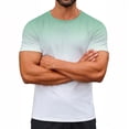 thumbnail image 1 of Oalirro Gradient Green to White Short-Sleeve Men's T-Shirt with Comfortable Crew Neck for Casual Wear, 1 of 9