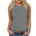 thumbnail image 1 of Oalirro Gray Women's Sleeveless Summer Tank Tops Basic Loose Tunic T Shirts Sleeve Solid Color Dressy Casual Tee Tops XL, 1 of 5