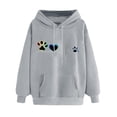 thumbnail image 1 of Oalirro Gray Womens Long Sleeve Drawstring Hoodies Trendy Fahison Pullover Valentine's Day Gift for Her, 1 of 6