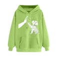 thumbnail image 1 of Oalirro Green Womens Long Sleeve Drawstring Hoodies Fall Winter Pullover Valentine's Day Gift for Her, 1 of 6