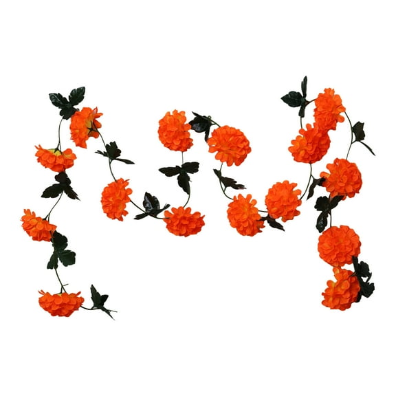 Oalirro Halloween Day of the Dead Decoration - Simulation Ball Chrysanthemum Fake Flower Rattan Sticks, 114in Long Waterproof Fake Plants for Mantel, Staircase & Table Decor