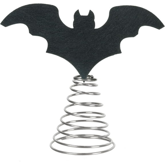 Oalirro Halloween Tree Topper - 8" Mini Bats Ornament with Metal Spring Base, Spooky Christmas Tree Decor for Halloween Party, Small & Large Trees, Metal Decorations(8x9 Inches)