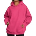 thumbnail image 1 of Oalirro Hot Pink Round Neck Long Sleeve Tops for Women Pink Womens Oversized Hoodies Fleece Sweatshirts Long Sleeve Sweaters Pullover Fall Outfits with Pocket, 1 of 5