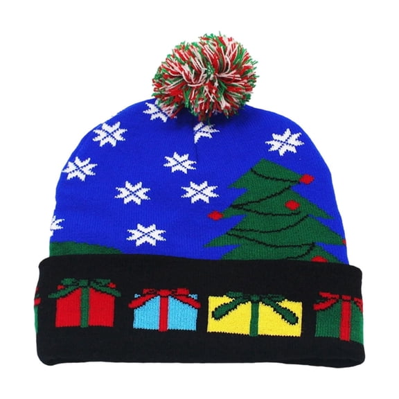 Oalirro LED Christmas Hat Light Up Knitted Beanie Hat, Colorful LED Christmas Beanie,Unisex Winter Snow Hat New Year Festive Party Supplies
