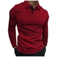 thumbnail image 1 of Oalirro Long Sleeve Button V Neck Shirts for Men Moisture Wicking Golf Shirts Quick Dry Work Hiking Casual Collared Top, 1 of 4