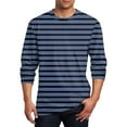 thumbnail image 1 of Oalirro Long Sleeve T Shirt Men Trendy Round Neck Tee Classic Striped T-Shirts 2024 Fall Shirts, 1 of 4