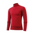 thumbnail image 1 of Oalirro Long Sleeve Tee Shirts for Men Men Solid Turtleneck Casual Slim Fit Pullover Warm T-shirt Bottoming Shirt, 1 of 8