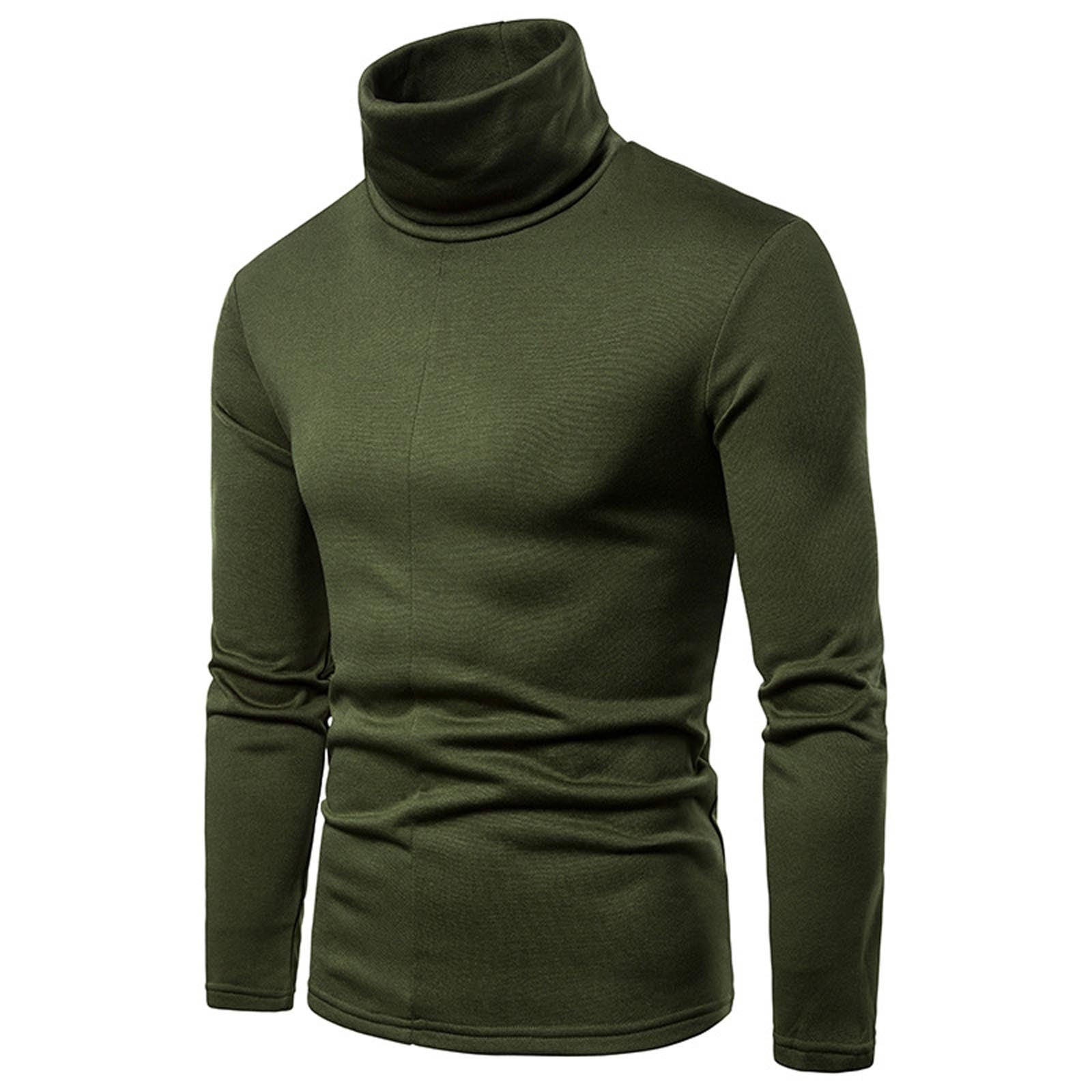 SpringTTC Men High Collar Turtle Neck Solid Long Sleeve Muscle Bottoming Shirt Tops Walmart