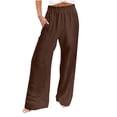 thumbnail image 1 of Nnhblu Loose Pocket Pants for Women Casual Brown High Waist Wide Leg Pants for Women XXXL, 1 of 6