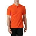 thumbnail image 1 of Oalirro Men Cotton Short Sleeve Turndown collar Button Comfort Colors Tshirt Men Orange S, 1 of 9