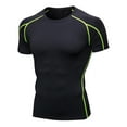 thumbnail image 1 of Nnhblu Men Polyester Short Sleeve Round Neck Quick Dry Sports Summer Blouse Green XL, 1 of 4