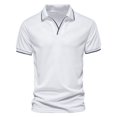 thumbnail image 1 of Nnhblu Men Polyester Short Sleeve V-Neck Casual Casual Shirts White XXL, 1 of 3