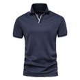 thumbnail image 1 of Nnhblu Men Polyester Short Sleeve V-Neck Casual Men'S T-Shirts Dark Blue XXL, 1 of 9
