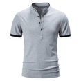 thumbnail image 1 of Nnhblu Men Short Sleeve Polyester Stand-up Collar Casual Casual Shirts Gray S, 1 of 9