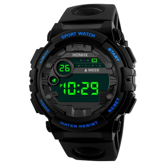 Oalirro Men Sport Watch Countdown Stopwatch Watch Mens Waterproof LED Electronic Digital Multifunctional Watch