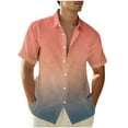 thumbnail image 1 of Oalirro Men's Casual Cotton Button Up Shirt under $10 Short Sleeve Colorblock Tee Shirt, 1 of 5