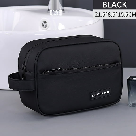 Oalirro Men's Grooming Bag for Travel & Business – Large Capacity Waterproof Toiletry Bag with Hanging Hook, Multi-Compartment Organizer for Shaving Kit, Cosmetics & Toiletries(8.5x6x3in)