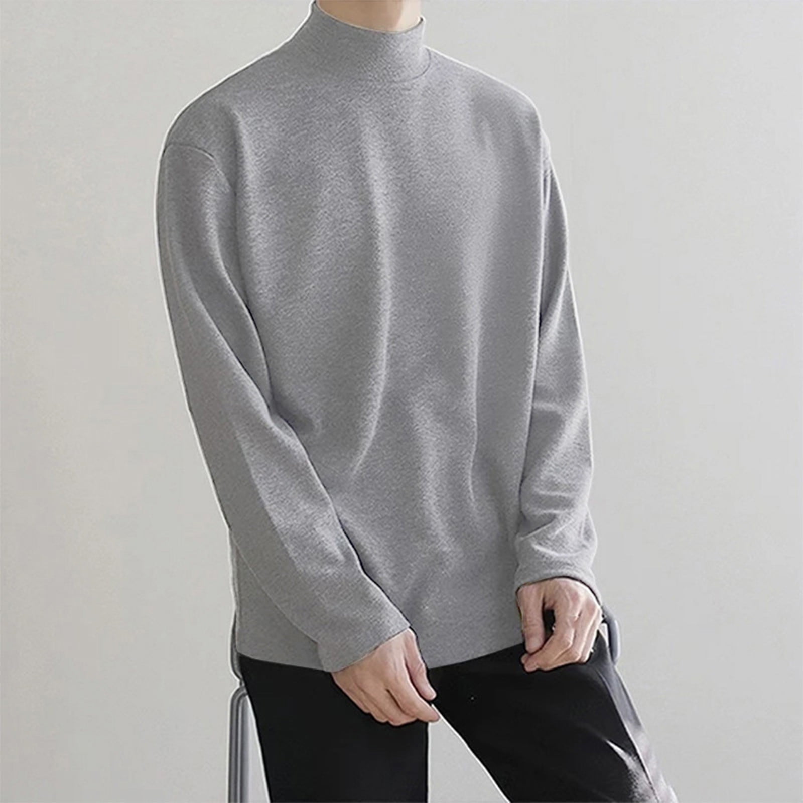 Men's Mock Neck Long Sleeve Sweater