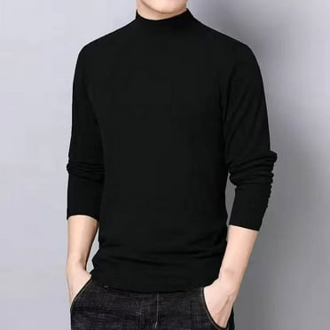 Oalirro Men's Mock Neck Sweater Classic Midweight Long Sleeve Pullover Regular Fit Basic Soft Touch Kintted Sweater