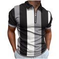thumbnail image 1 of Oalirro Men's Shirts Short Sleeve Performance Slim Fit Zip T-Shirts for Sports, 1 of 5