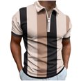thumbnail image 1 of Oalirro Men's Shirts Short Sleeve Performance Slim Fit Zip T-Shirts for Sports, 1 of 5