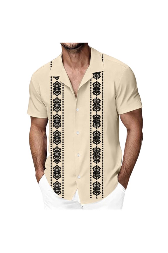 Men's Silky Smooth Short Sleeve Button-Up Shirt for Special Nights