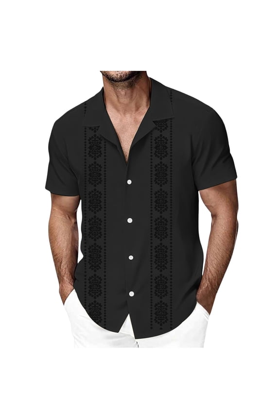 Men's Silky Smooth Short Sleeve Button-Up Shirt for Special Nights