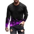 thumbnail image 1 of Oalirro Men's T-Shirts Graphic Long Sleeve Crew Neck Men's Shirts Graphic Tees Purple,XXXL, 1 of 5