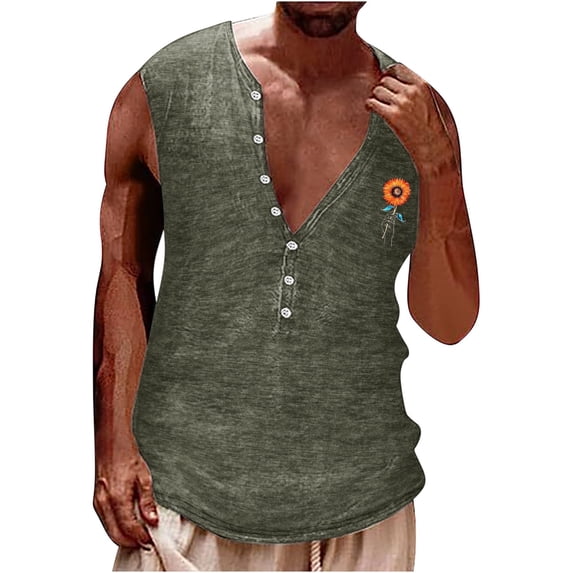 Nnhblu Men's Tank Tops Round Neck Sleeveless Sports Shirts for Men Green XXXL