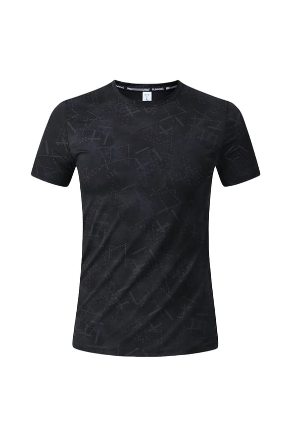 Men's Textured Crew Neck T-Shirt, Short Sleeve Cotton Blend, Casual Daily Wear for Men & Teens