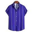 thumbnail image 1 of Oalirro Mens Hawaiian Shirts Short Sleeve Men Casual Buttons Turndown Single Breasted Striped Shirt Short Sleeve Hawaii Shirt, 1 of 5