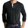 thumbnail image 1 of Oalirro Mens Workout Shirts Long Sleeve Button Down Round Neck Men's Shirts Graphic Tees Dark Gray,XXL, 1 of 5