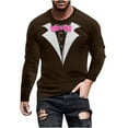 thumbnail image 1 of Oalirro Mens Workout Shirts Long Sleeve Crew Neck Men's Shirts Graphic Tees Brown,XL, 1 of 1