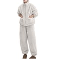 thumbnail image 1 of Oalirro Pajamas for Women Fleece Home Clothes Fuzzy Sleepwear Winter Zip Up Mock Neck Plush Soft Warm Fluffy Pajama Sets with Pockets, 1 of 6