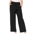 thumbnail image 1 of Nnhblu Palazzo Pants High Waisted Wide-Leg Straight Leg Sweatpants for Women Fall and Winter Fashion Casual Slacks Black L, 1 of 6