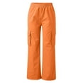 thumbnail image 1 of Nnhblu Pants for Women Dressy Casual Autumn High Waist Straight Comfy Long Women Trousers Orange, 1 of 5