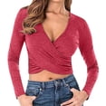 thumbnail image 1 of Oalirro Polyester Long Sleeve Shirts for Women Floral Print V Neck Long Sleeve Tops for Women Casual Spring, 1 of 4