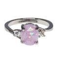 thumbnail image 1 of Oalirro Purple Oval Cut Fire-Opal Wedding Band for Women Promise Ring Curved Round Shaped Bridal Ring Size 5-10, 1 of 6